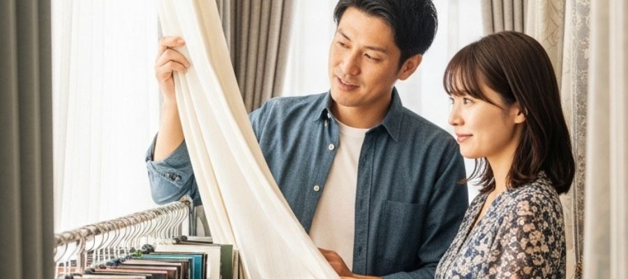 カーテンや窓まわりを提案する店舗のイメージ